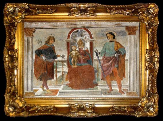 framed  GHIRLANDAIO, Domenico Madonna and Child with St Sebastian and St Julianb ghj, ta009-2